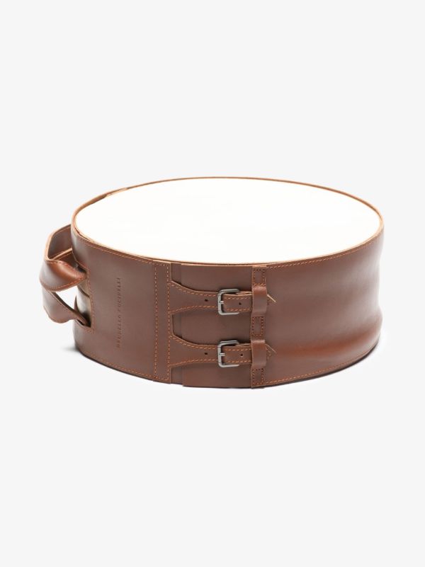 Brunello Cucinelli neutral leather and wood tamburello game | Browns Collectibles