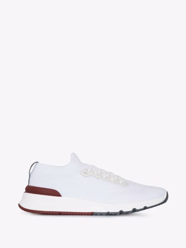 Brunello Cucinelli white knitted low top sneakers | Browns Low-Tops