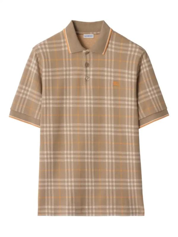 Burberry checked cotton polo shirt | Browns Polo Shirts