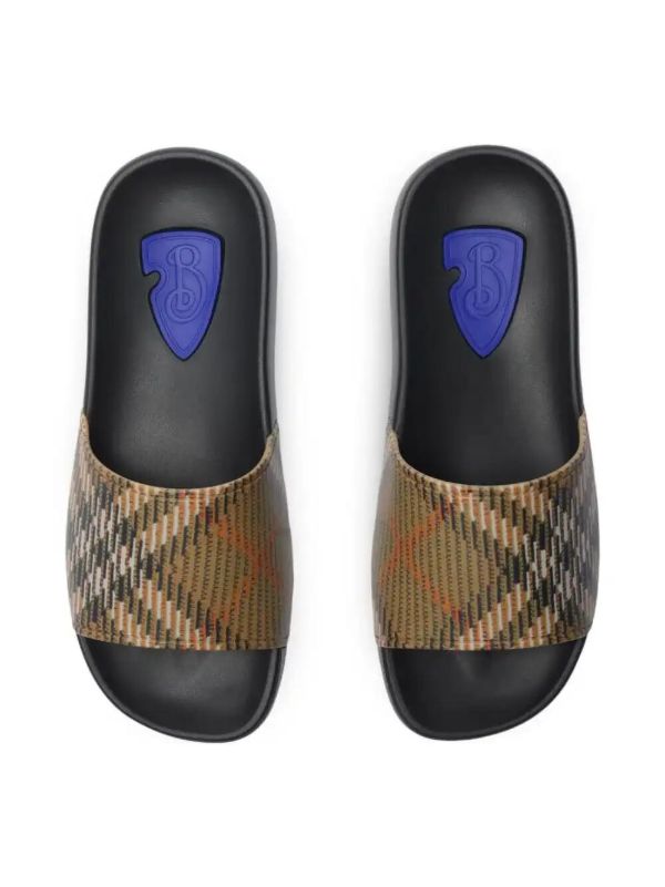 Burberry Checked Slides | Browns Flip Flops & Slides