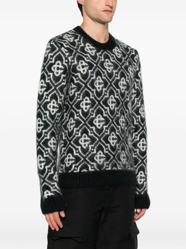 Casablanca Monogram-pattern Knitted Sweater | Browns Knitted Sweaters