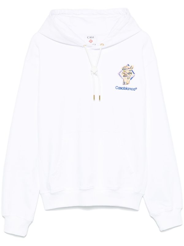 Casablanca White Logo-Print Hoodie | Browns Hoodies