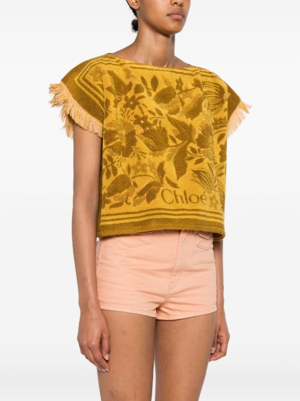 Chloé Boat-neck Jacquard Top | Browns T-Shirts & Jersey Shirts