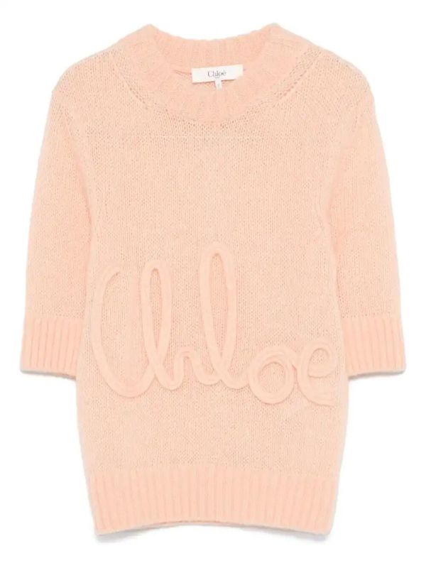 Chloé logo-embroidered sweater | Browns Knitted Sweaters
