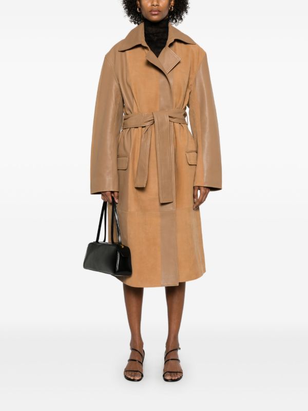 Christopher Esber Scuffed-leather Coat | Browns Single Breasted Coats