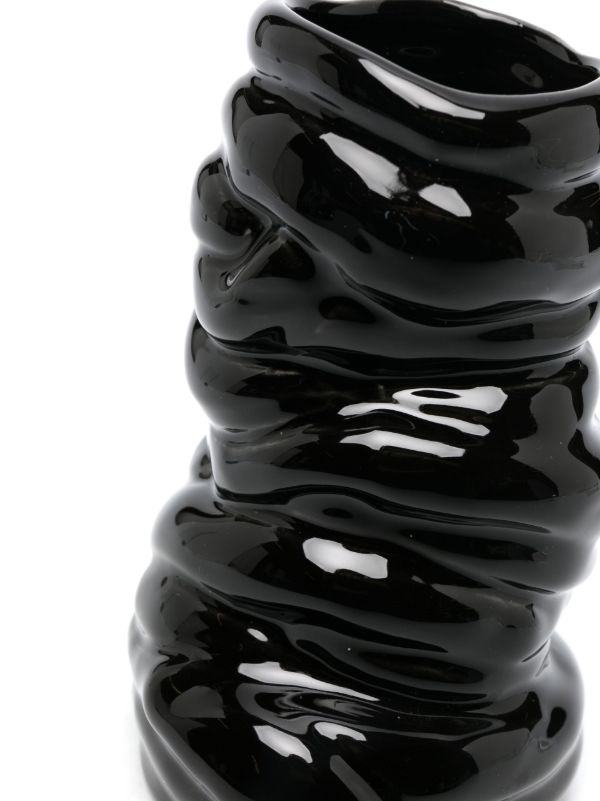 Completedworks Black Ridged Asymmetric Small Vase | Browns Vases
