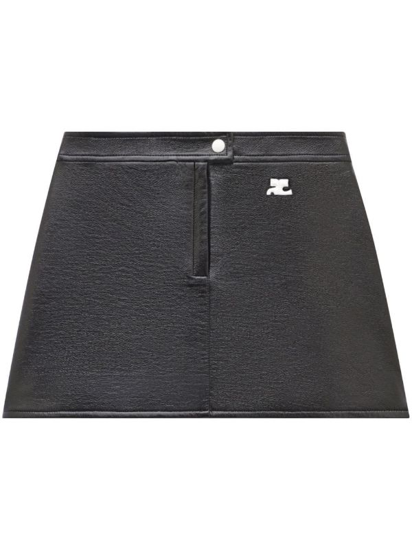 Courrèges Black Reedition Vinyl Mini Skirt | Browns Fitted Skirts