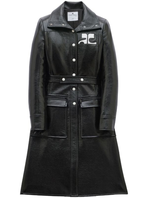 Courrèges Black Reedition vinyl trench coat | Browns Trench Coats & Raincoats