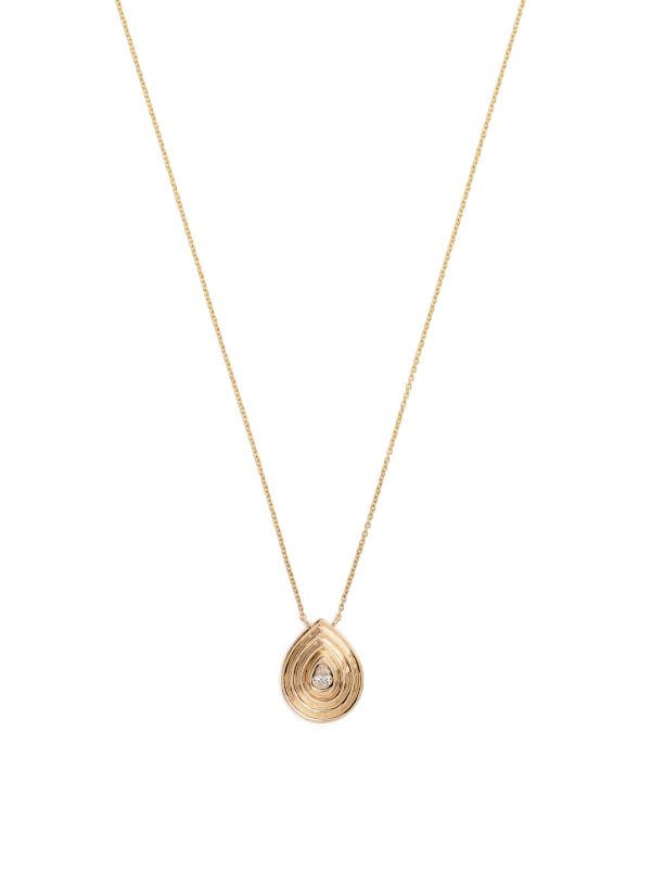 Dana Rebecca Designs 14K Yellow Gold Nana Bernice Groove Teardrop Pendant Necklace | Browns Fine Necklaces