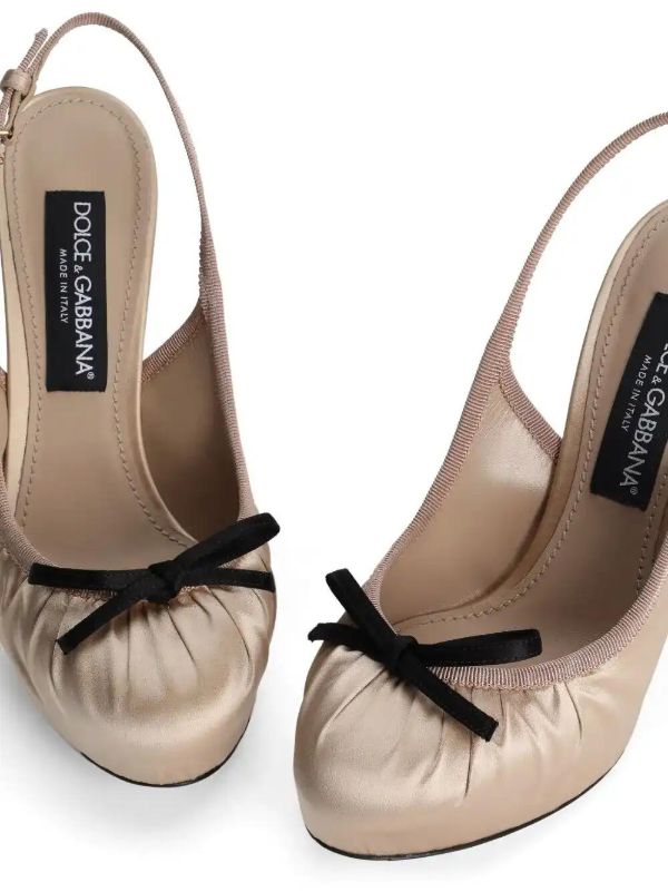 Dolce & Gabbana 105mm Satin Slingback Pumps | Browns Pumps