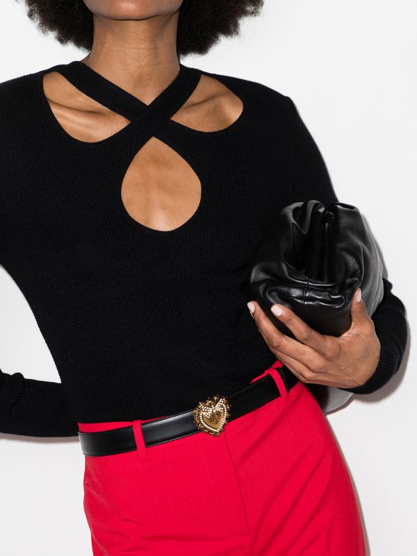Dolce & Gabbana Black Devotion Heart Buckle Belt | Browns Belts