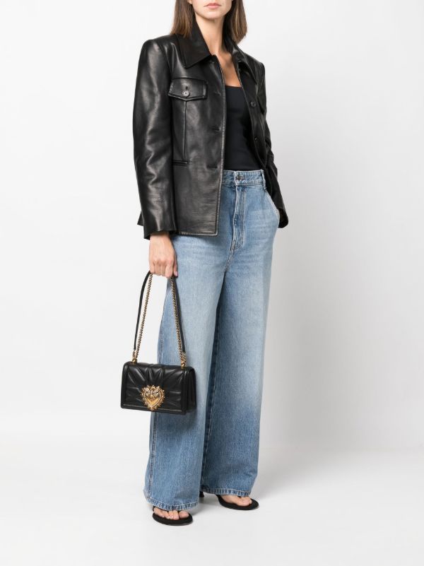Dolce & Gabbana Black Devotion Leather Shoulder Bag | Browns Shoulder Bags
