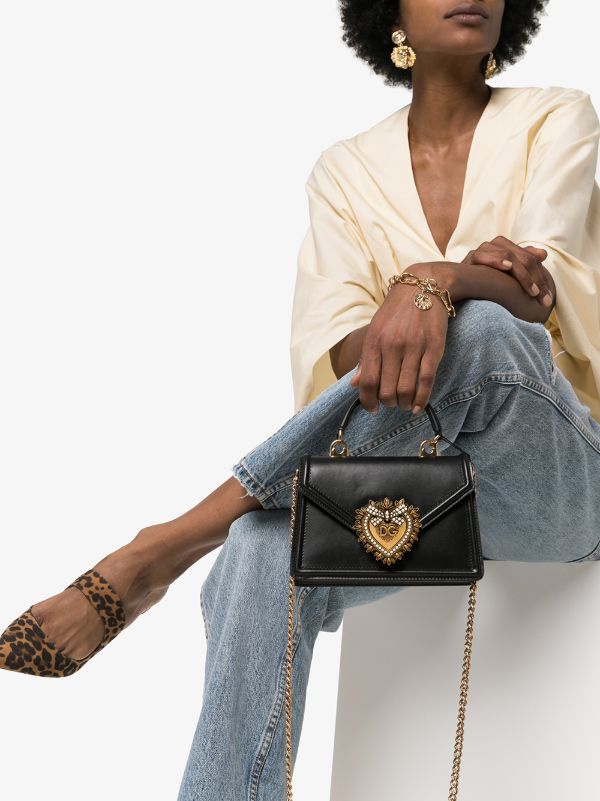 Dolce & Gabbana Black Devotion Mini Top Handle Bag | Browns Top Handle Bags