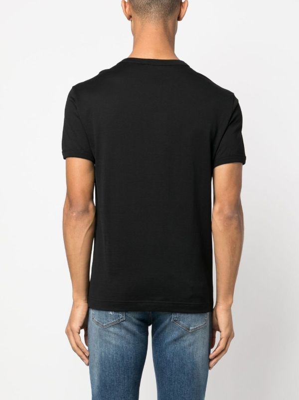 Dolce & Gabbana Black Embroidered Logo Cotton T-Shirt | Browns T-Shirts
