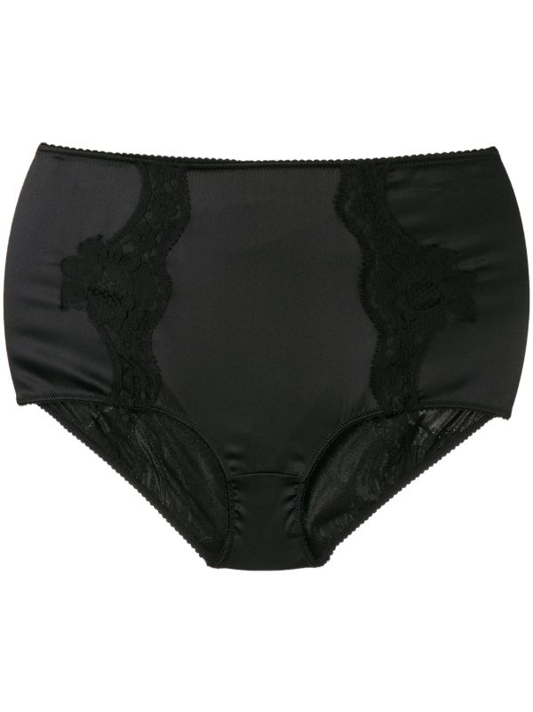 Dolce & Gabbana Black High Waist Silk Briefs | Browns Panties