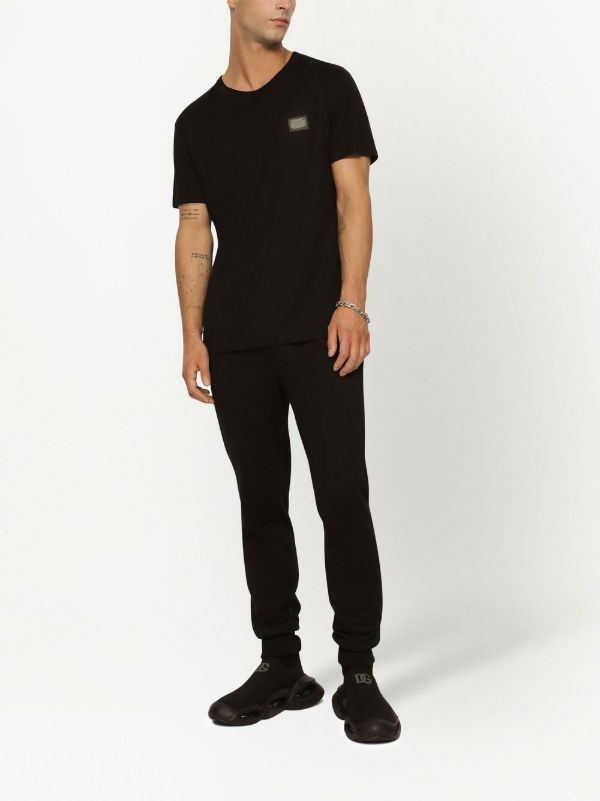 Dolce & Gabbana Black Logo Plaque T-Shirt | Browns T-Shirts
