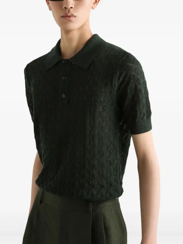 Dolce & Gabbana Cotton Openwork Polo Shirt | Browns Polo Shirts