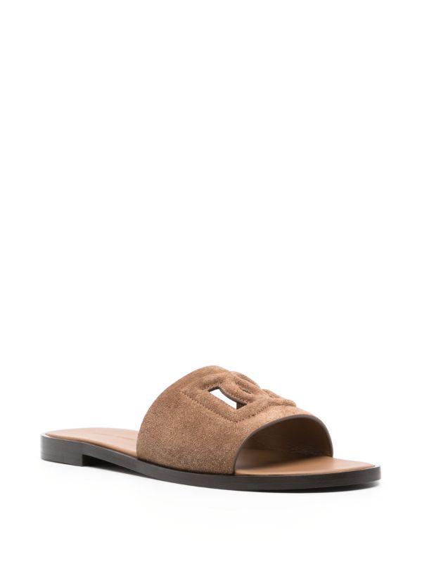 Dolce & Gabbana DG Logo Suede Slides | Browns Flip Flops & Slides
