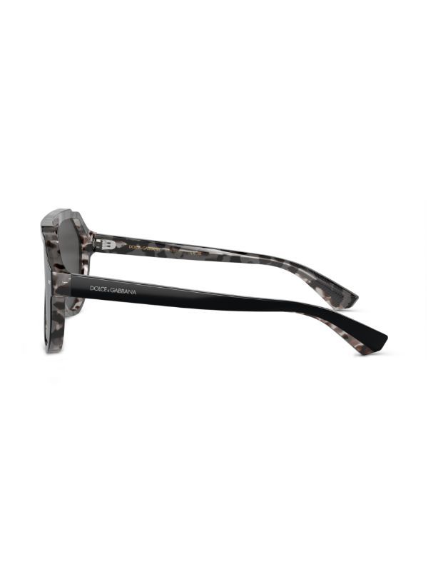 Dolce & Gabbana Eyewear Black Pilot-Frame Tinted Sunglasses | Browns Sunglasses