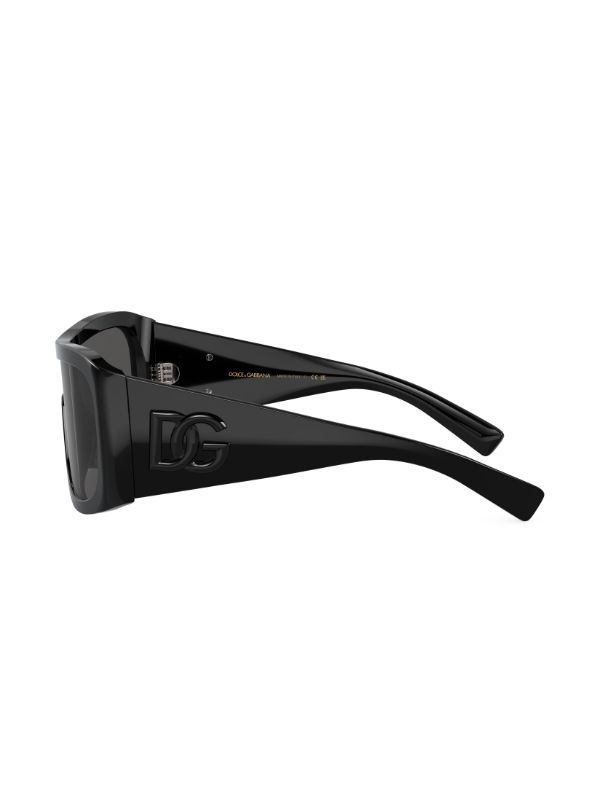 Dolce & Gabbana Eyewear Black Rectangle-Frame Sunglasses | Browns Sunglasses
