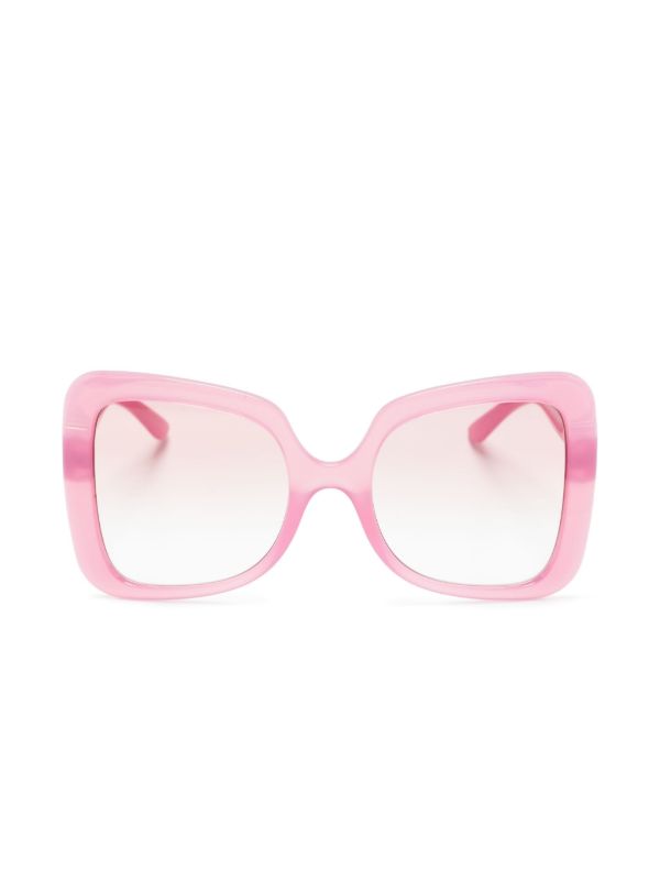 Dolce & Gabbana Eyewear Pink DG Devotion Oversized-Frame Sunglasses | Browns Sunglasses