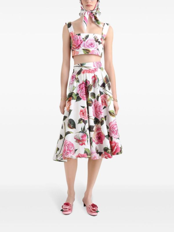 Dolce & Gabbana Floral-Print Midi Skirt | Browns A-Line Skirts