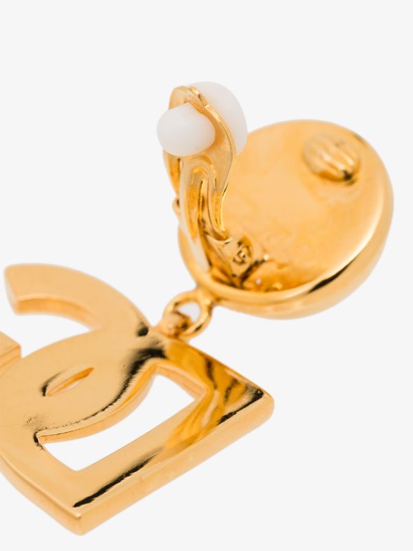Dolce & Gabbana Gold Tone DG Drop Earrings | Browns Earrings