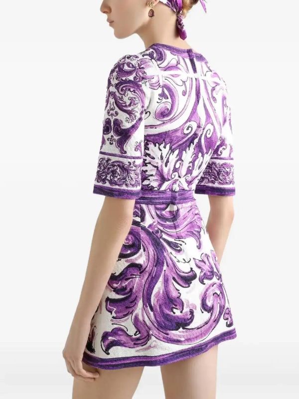 Dolce & Gabbana Graphic-print Mini Dress | Browns Day Dresses
