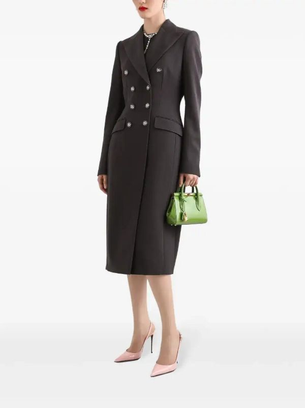 Dolce & Gabbana Grey Double-Breasted Wool Coat | Browns Double Breasted & Peacoats