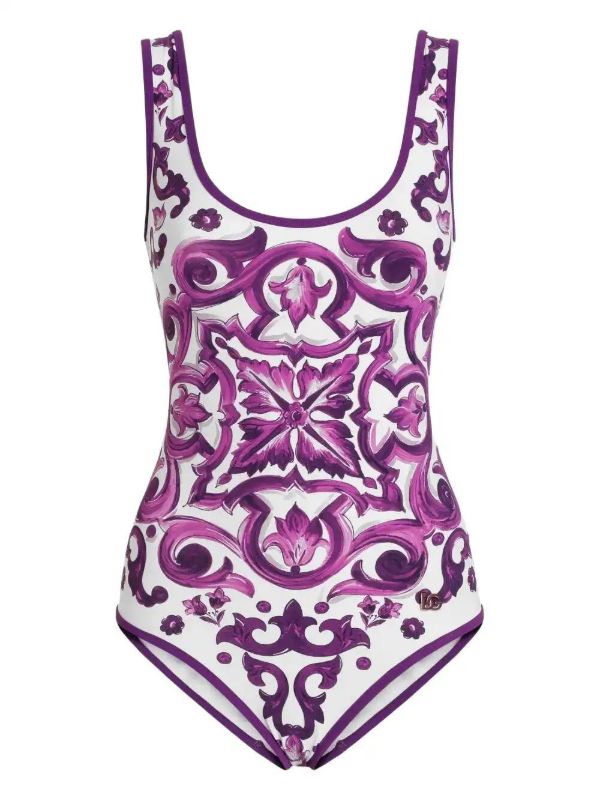 Dolce & Gabbana Majolica-print swimsuit | Browns One-Pieces
