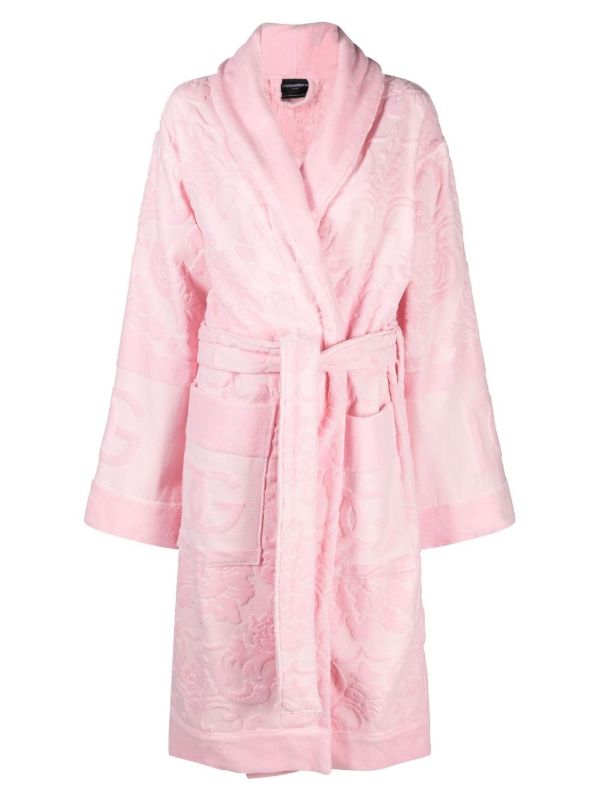 Dolce & Gabbana Pink DG Terry Cotton Robe | Browns Dressing Gowns & Robes