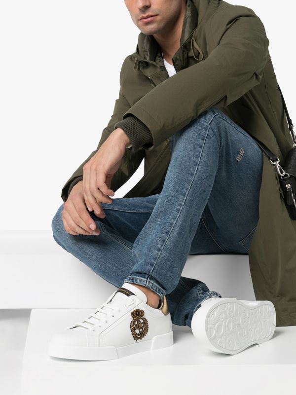 Dolce & Gabbana Portofino Crown-patch Leather Sneakers | Browns Low-Tops