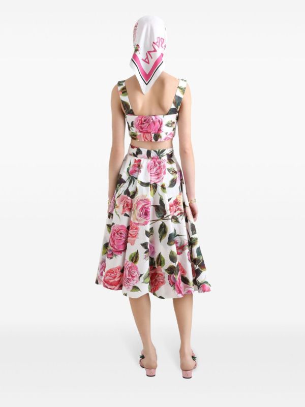 Dolce & Gabbana Printed Crop Top | Browns Vests & Tank Tops