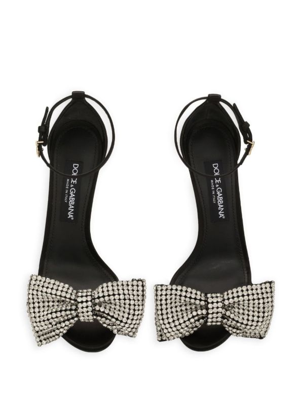 Dolce & Gabbana Rhinestone-embellished Satin Sandals | Browns Sandals