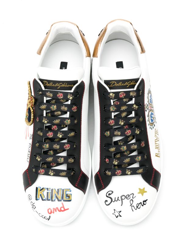 Dolce & Gabbana White Portofino Leather Sneakers | Browns Low-Tops