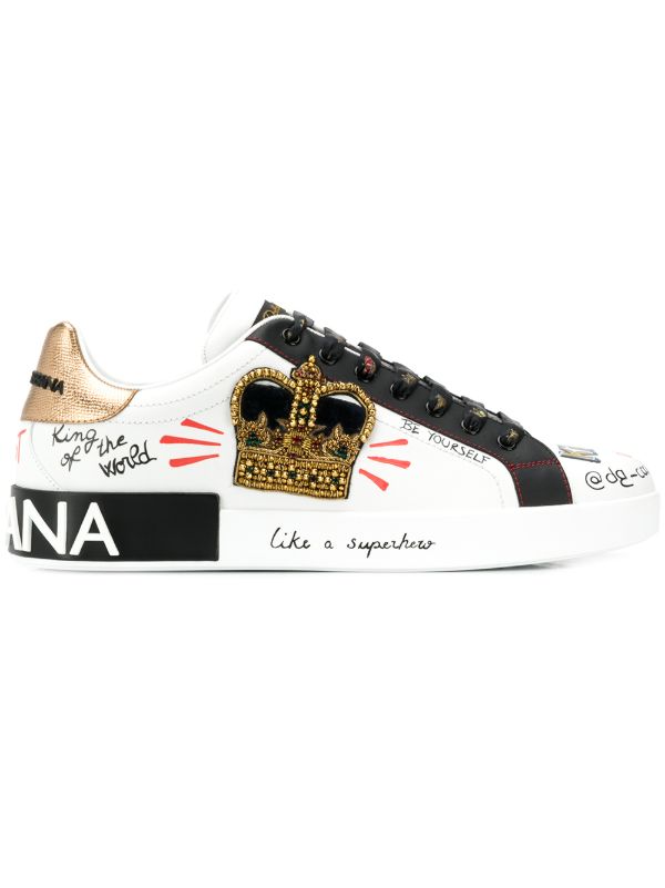 Dolce & Gabbana White Portofino Leather Sneakers | Browns Low-Tops