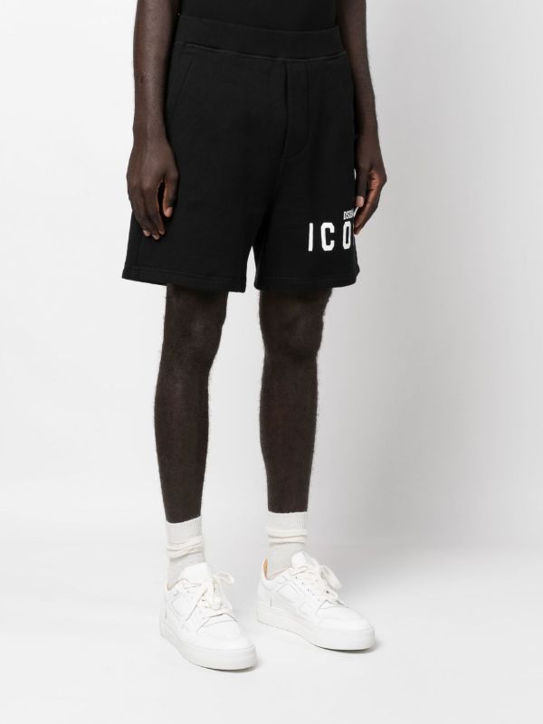 DSQUARED2 Black Logo Print Track Shorts | Browns Track & Running Shorts