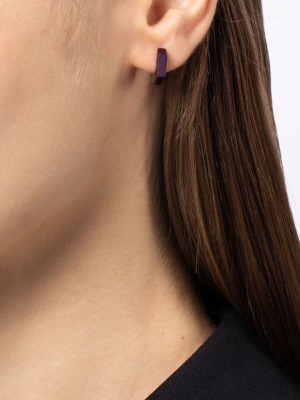 EÉRA 18K White Gold Dado Mini Single Hoop Earring | Browns Earrings