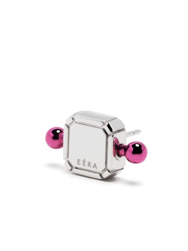 EÉRA 18K White Gold Square Bar Single Stud Earring | Browns Fine Earrings
