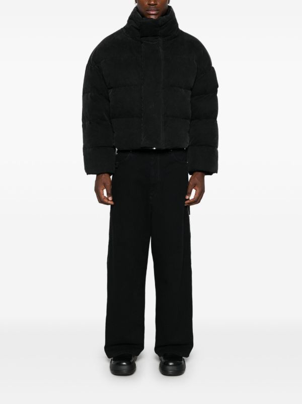ENTIRE STUDIOS Black Velvet Puffer Jacket | Browns Down Jackets