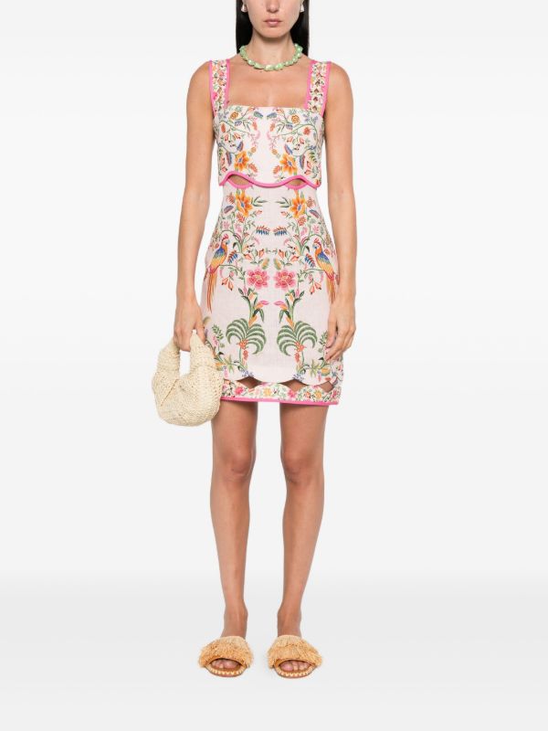 FARM Rio Floral-embroidery Mini Dress | Browns Day Dresses