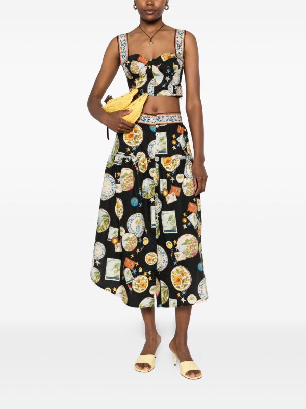 FARM Rio Trip Souvenir Midi Skirt | Browns A-Line Skirts