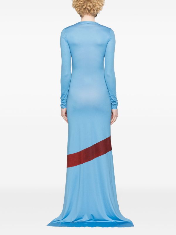 FEBEN Blue Graphic-Print Maxi Dress | Browns Evening Dresses