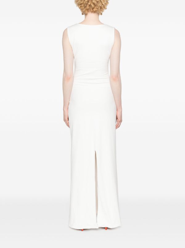 FEBEN White Abstract-Print Cotton Maxi Dress | Browns Evening Dresses