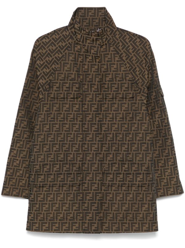 FENDI FF canvas short coat | Browns Single Breasted Coats