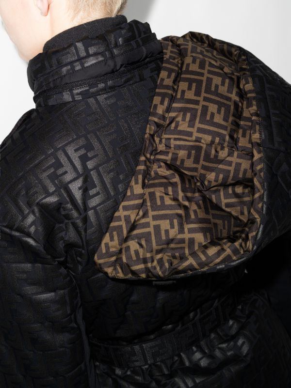 FENDI FF Embossed Hooded Ski Jacket | Browns Ski Jackets