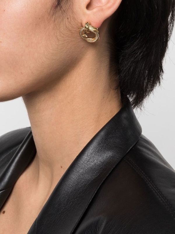 Ferragamo Gold Tone Gancini Crystal-embellished Earrings | Browns Earrings