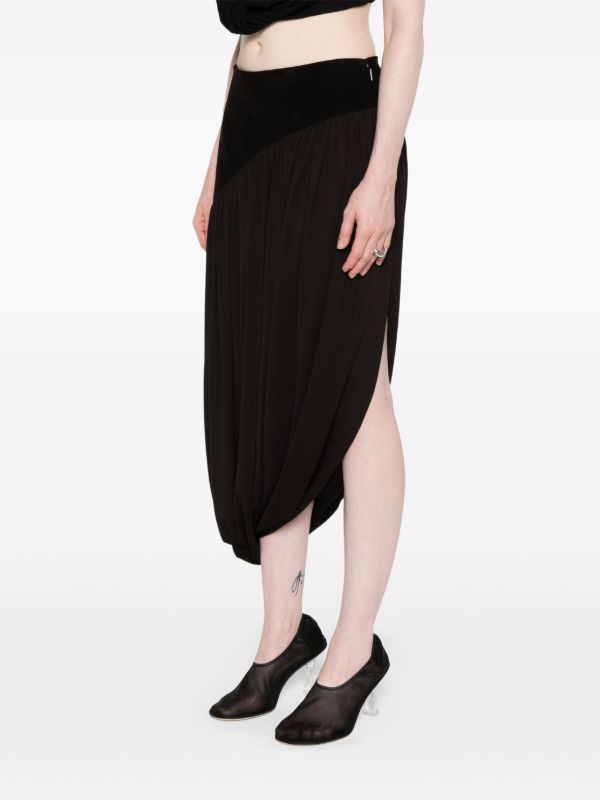 Ferragamo Satin Draped Mini Skirt | Browns Asymmetric & Draped Skirts