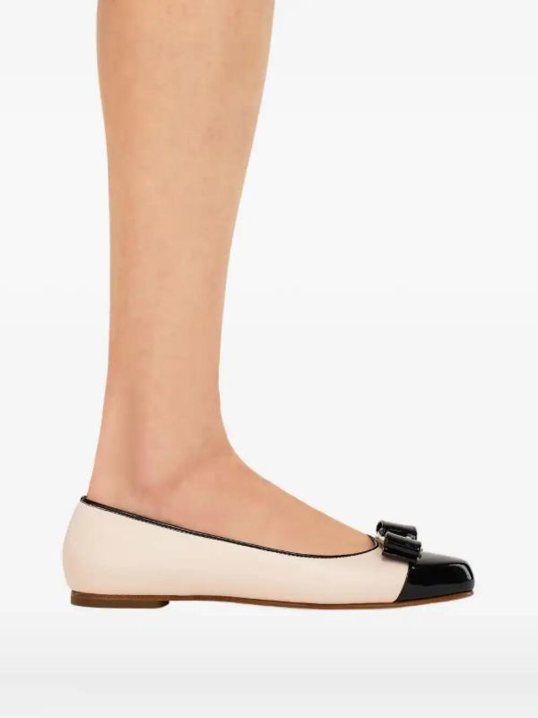 Ferragamo Varina Leather Ballerina Shoes | Browns Ballerina Shoes