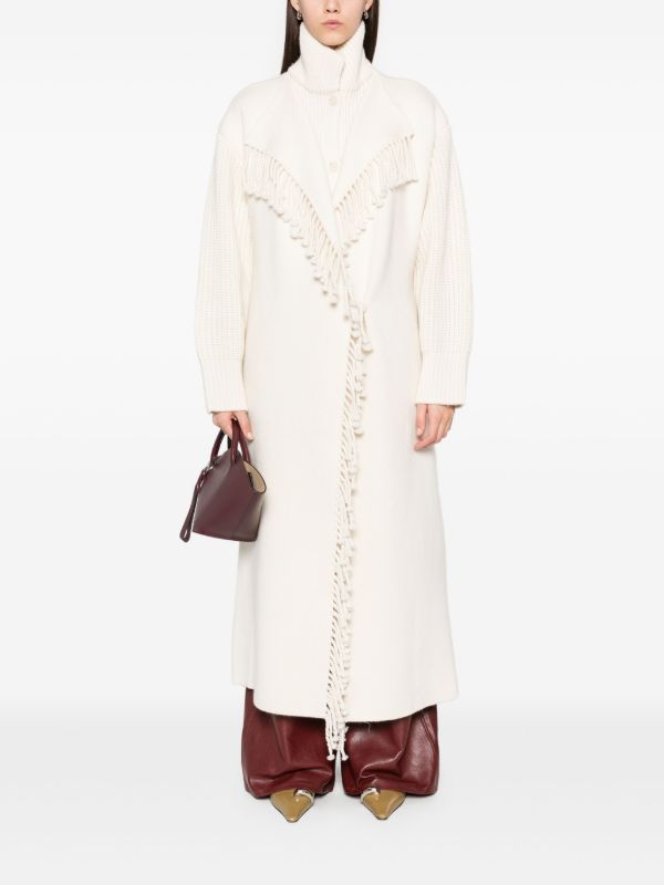 FRAME Fringed Wool Coat | Browns Single Breasted Coats